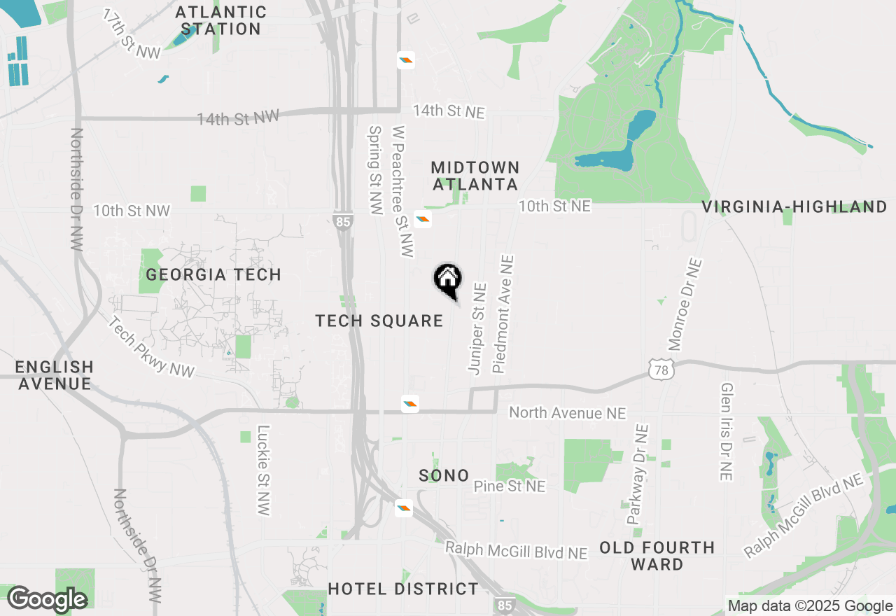 Map of 800 Peachtree Street Ne #8205, Atlanta, GA 30308