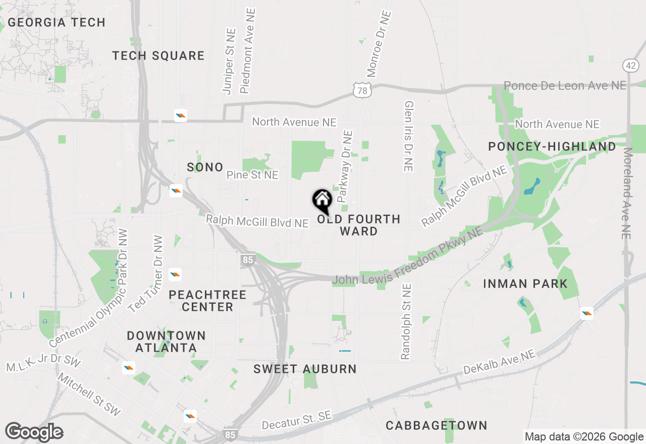 Map of 384 Ralph Mcgill Boulevard #313, Atlanta, GA 30312