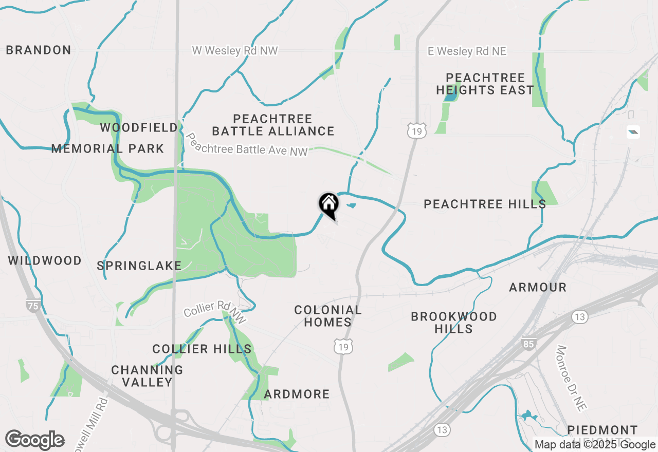 Map of 136 Peachtree Memorial Drive Nw #RI1, Atlanta, GA 30309