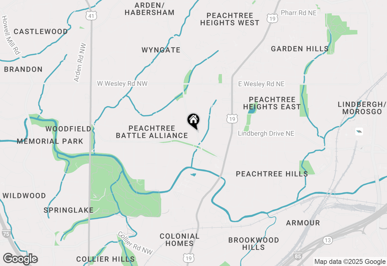 Map of 2522 Habersham Road Nw, Atlanta, GA 30305