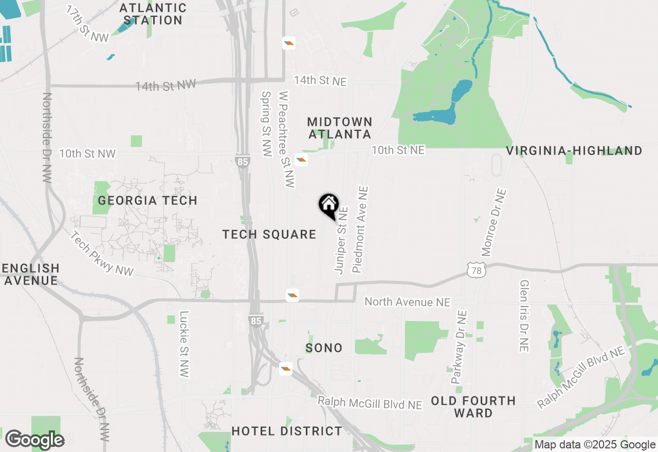 Map of 805 Peachtree Street Ne #501, Atlanta, GA 30308