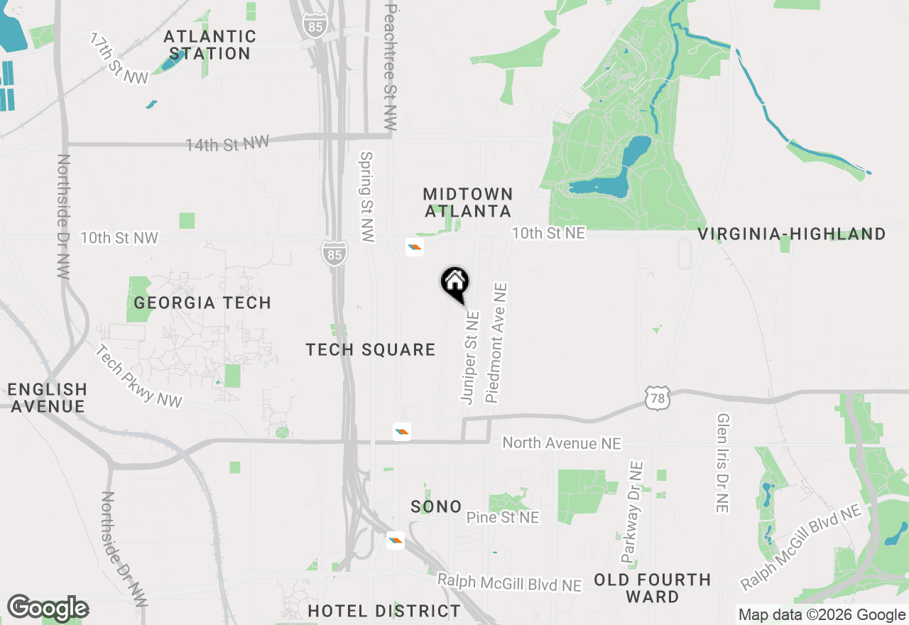 Map of 855 Peachtree Street Ne #1513, Atlanta, GA 30308