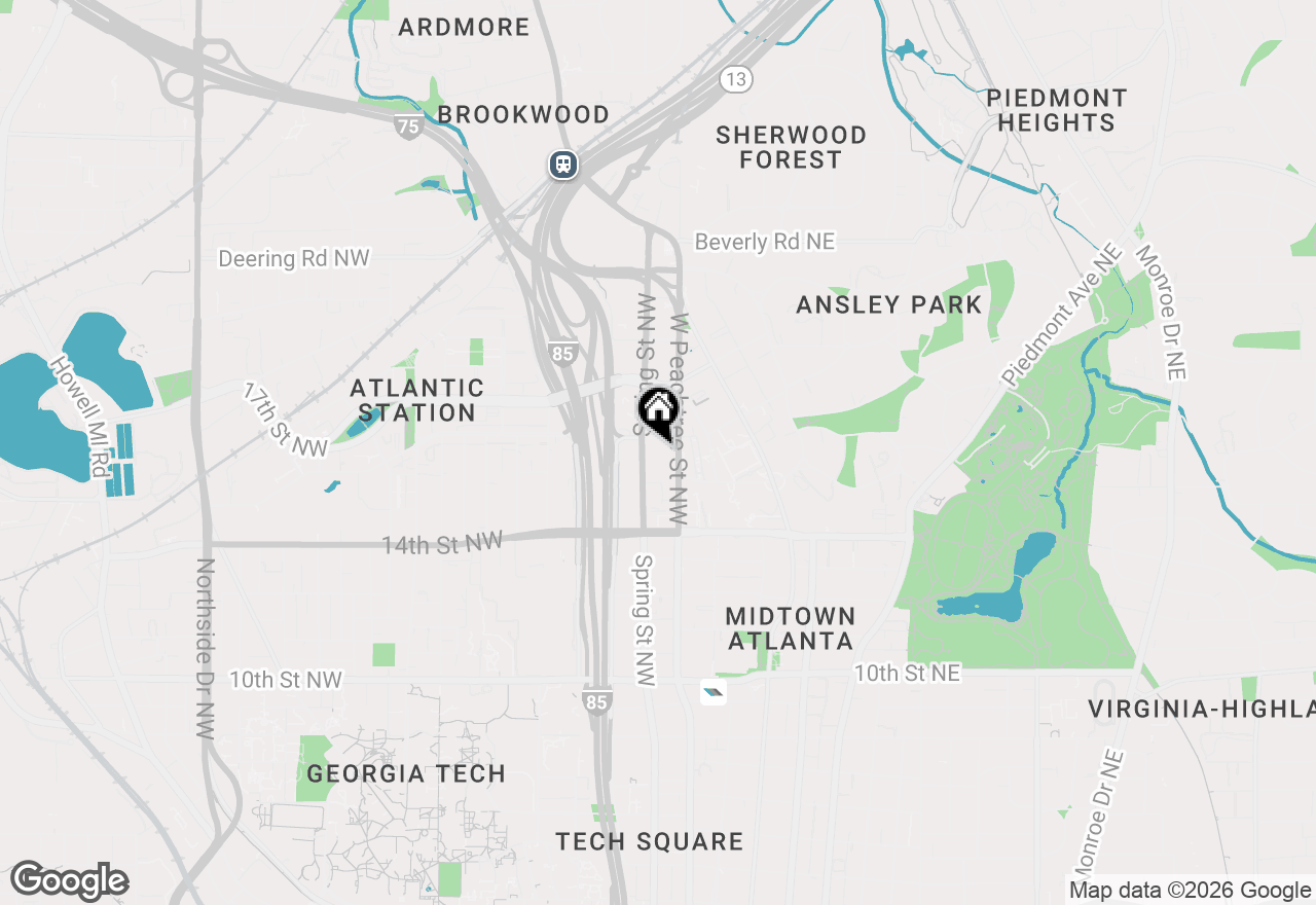 Map of 1280 W Peachtree Street Nw #1205, Atlanta, GA 30309
