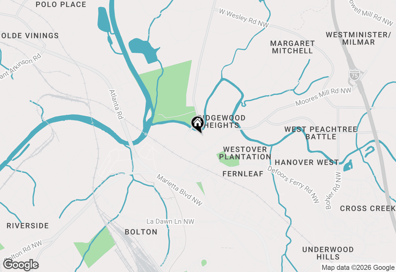 Map of 2569 Ridgewood Terrace Nw, Atlanta, GA 30318