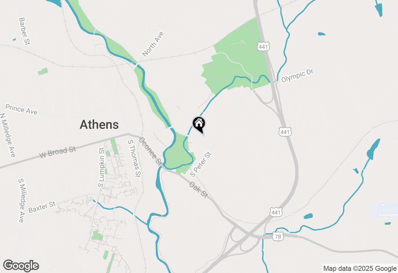 Map of 1263 E Broad Street, Athens, GA 30601
