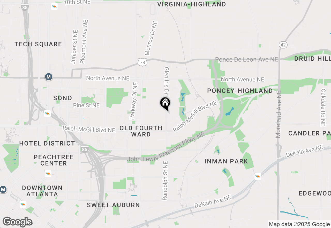 Map of 588 Angier Avenue Ne, Atlanta, GA 30308