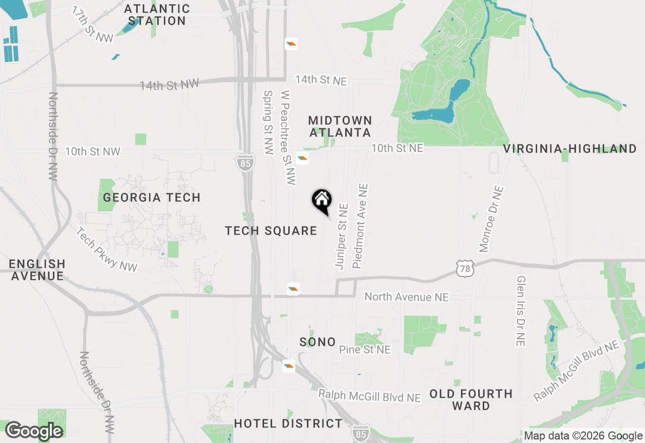 Map of 800 Peachtree Street Ne #108, Atlanta, GA 30308