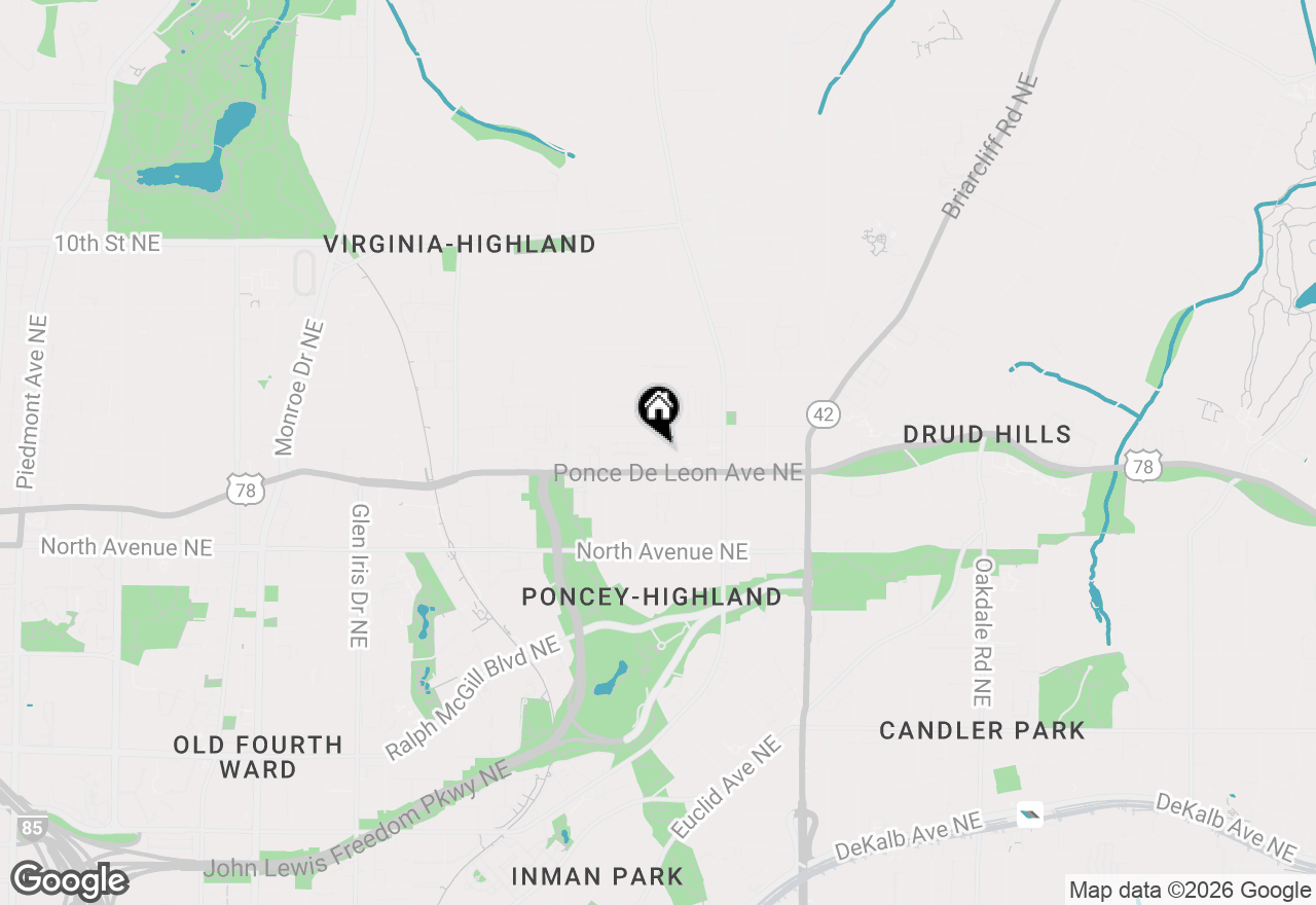 Map of 733 Frederica Street Ne #7, Atlanta, GA 30306