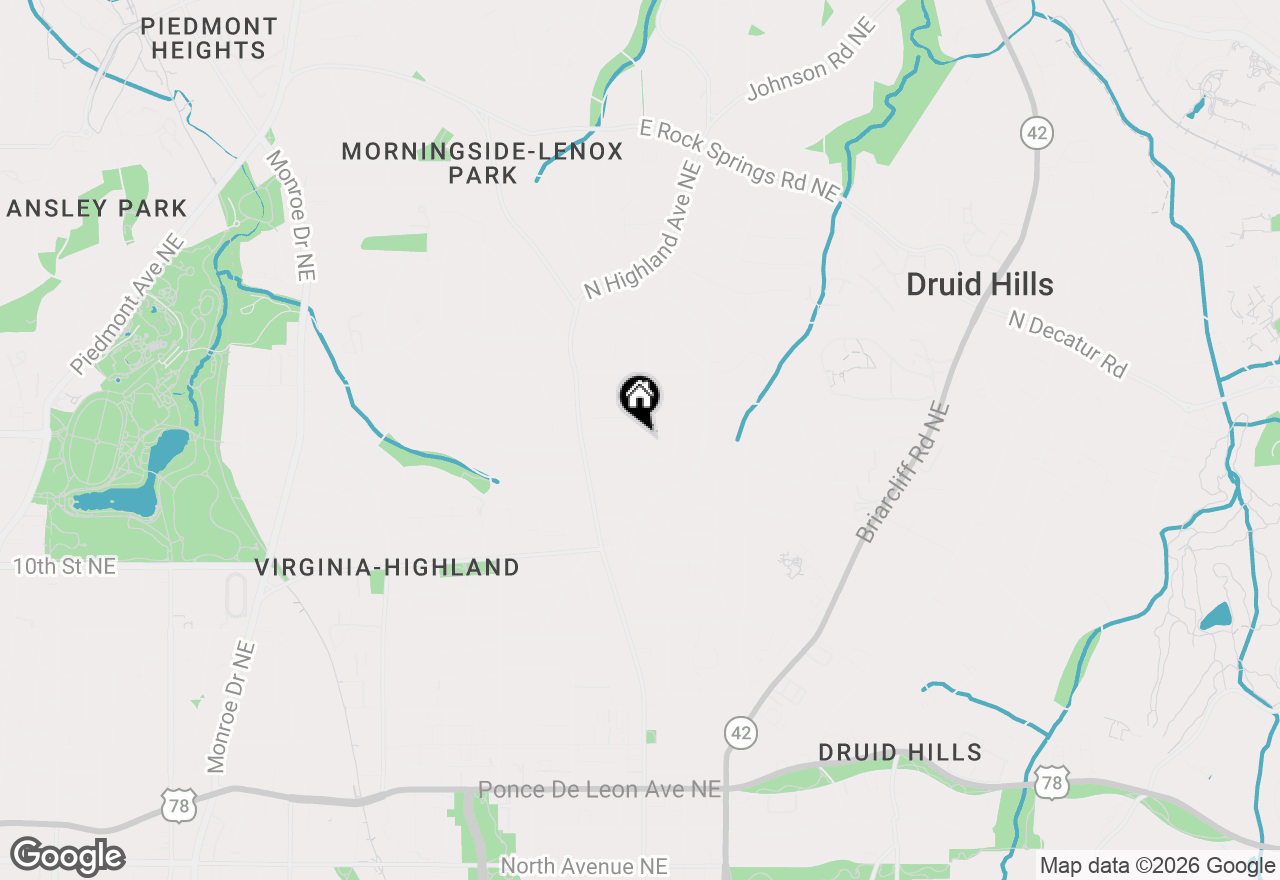 Map of 1055 Bellevue Drive Ne, Atlanta, GA 30306