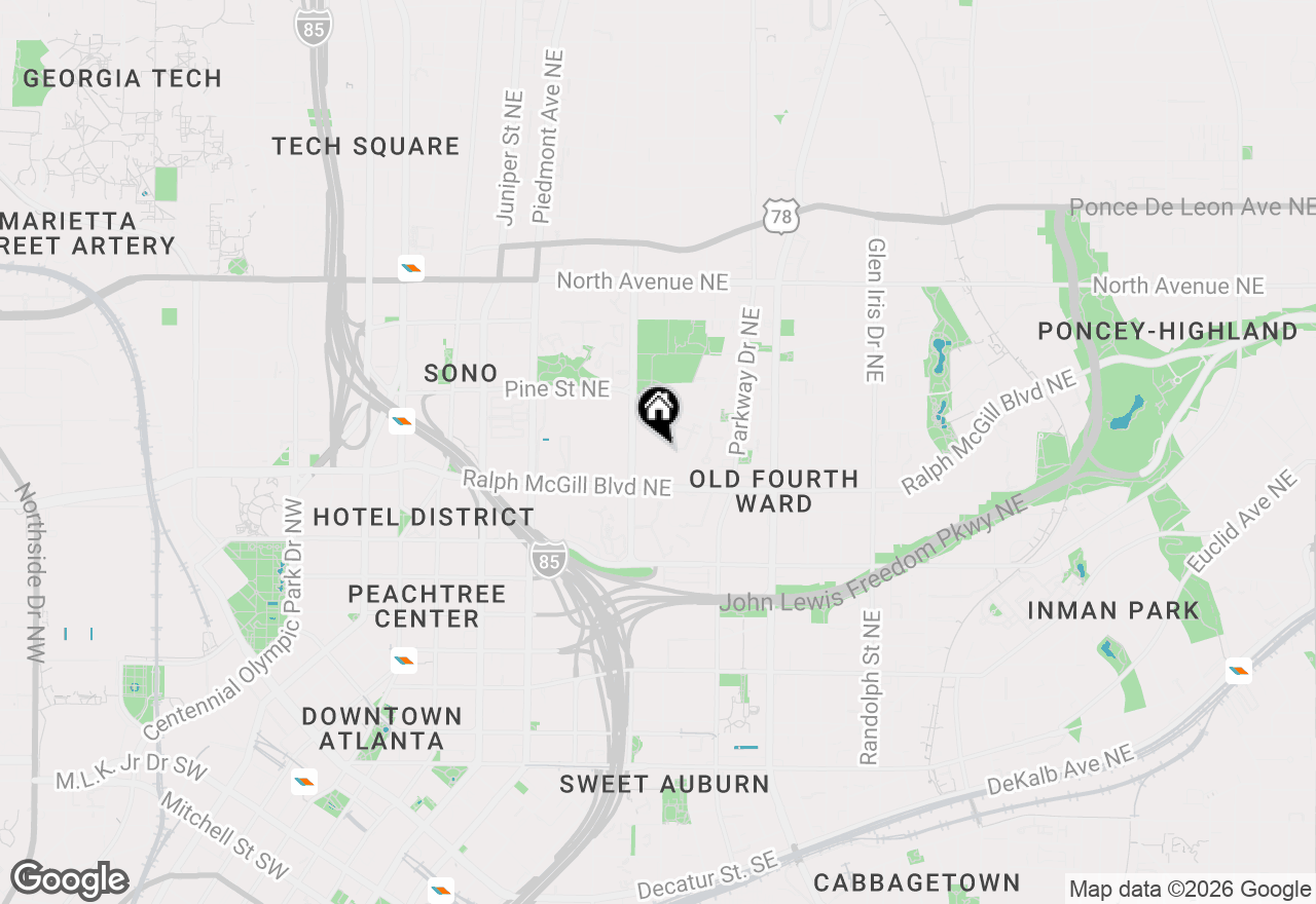 Map of 672 Mcgill Place #672, Atlanta, GA 30312