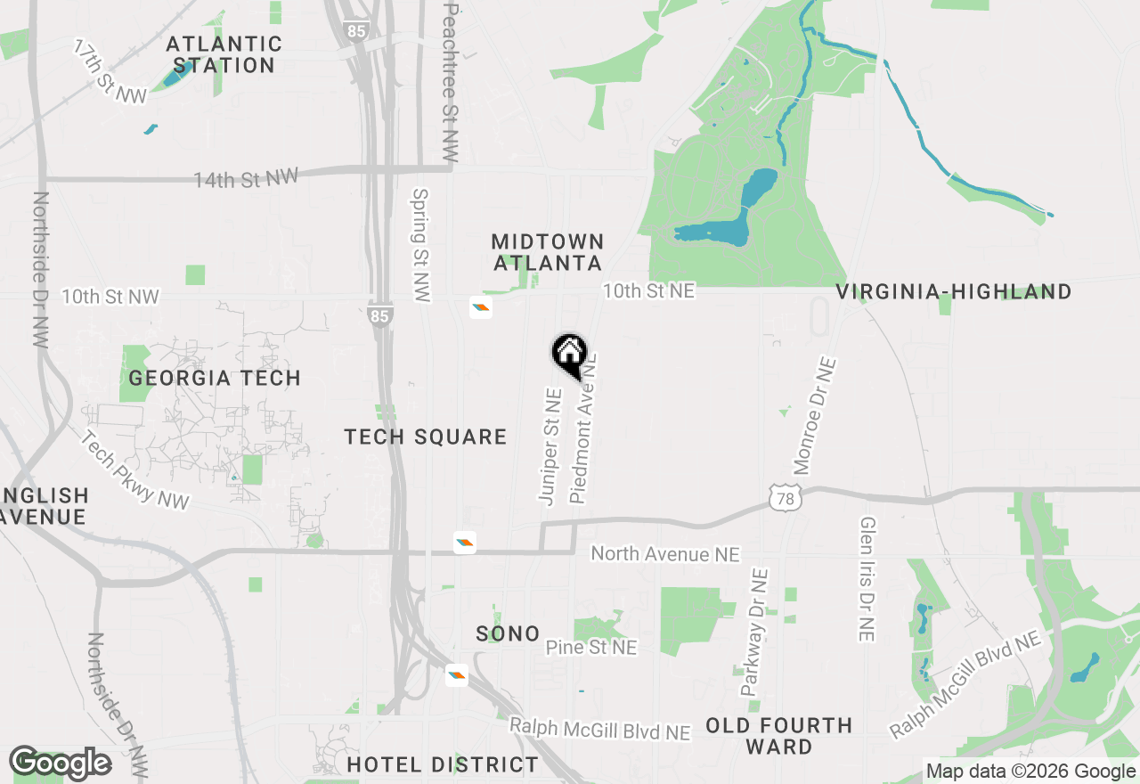 Map of 850 Piedmont Avenue Ne #2208, Atlanta, GA 30308
