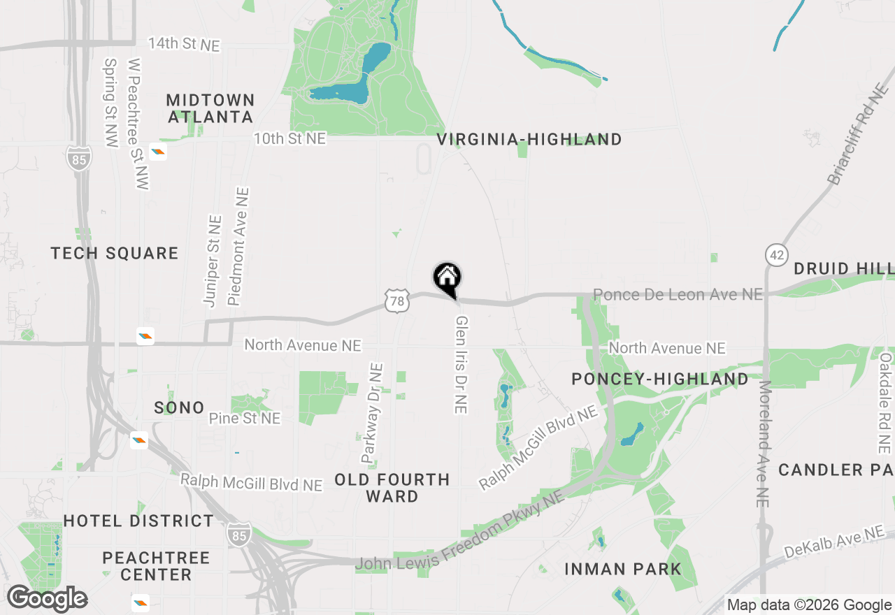 Map of 567 Ponce De Leon Avenue #516, Atlanta, GA 30308