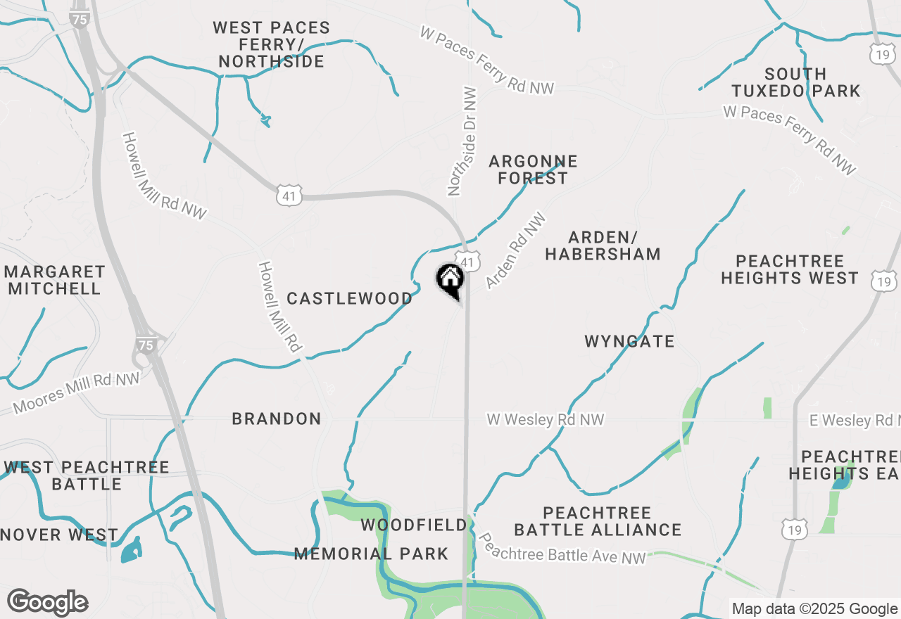 Map of 2904 Arden Road Nw, Atlanta, GA 30327