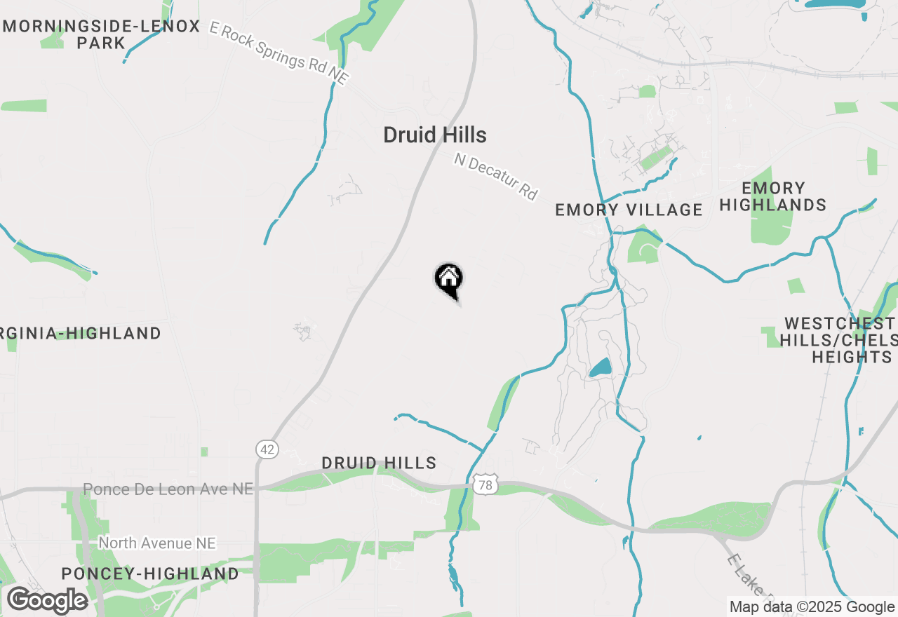 Map of 1036 Oxford Road Ne, Atlanta, GA 30306