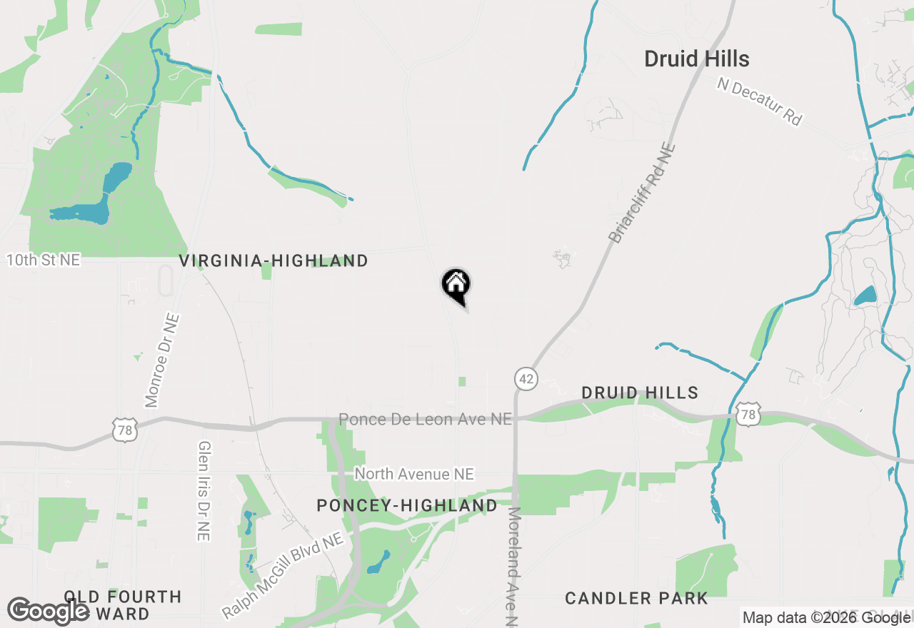 Map of 897 N Highland Avenue #A9, Atlanta, GA 30306