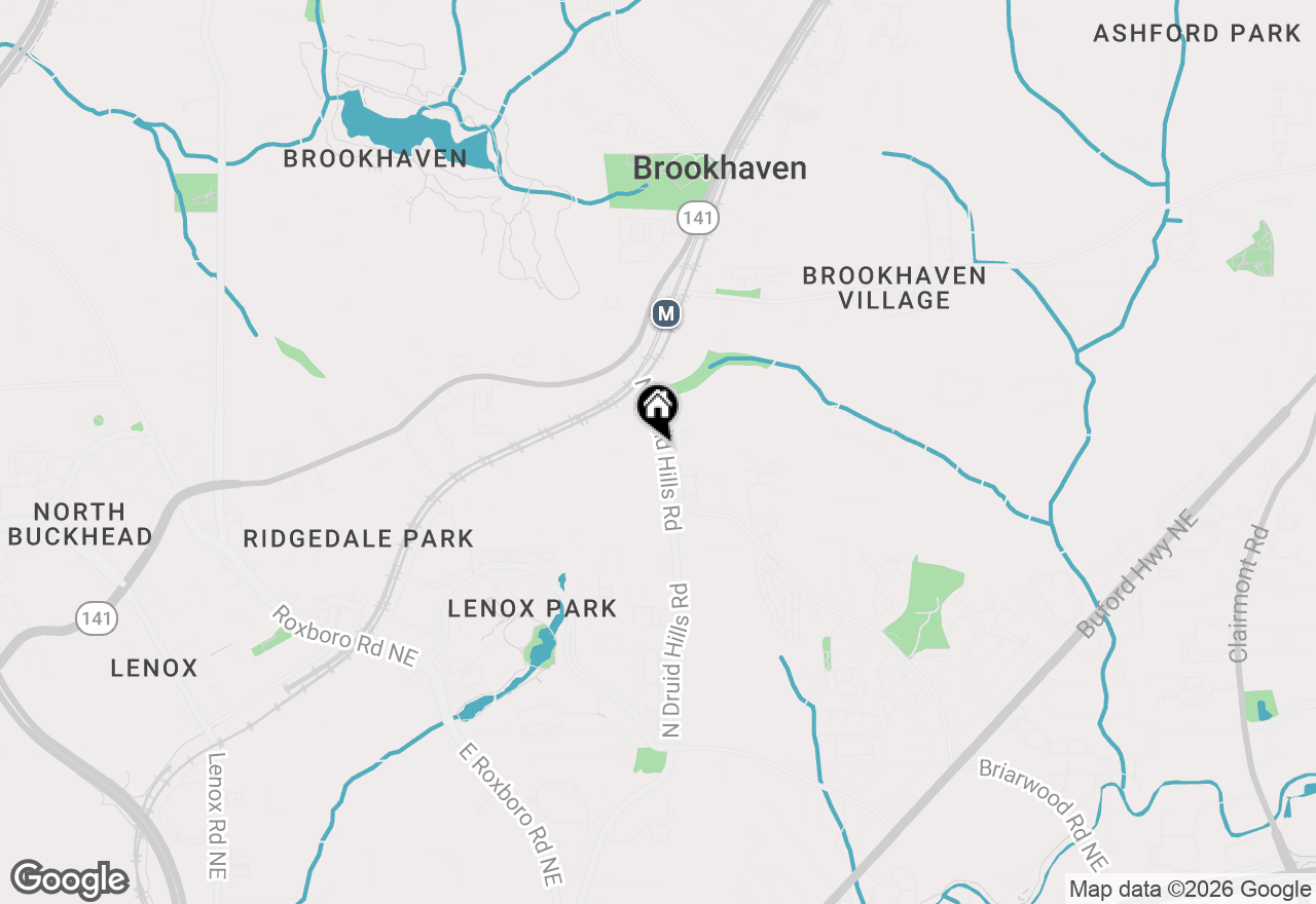Map of 1303 N Druid Hills Road, Brookhaven, GA 30319