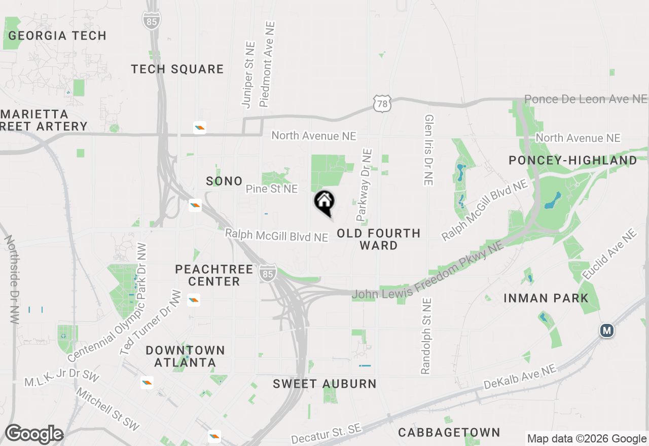 Map of 524 Mcgill Place Ne #524, Atlanta, GA 30312