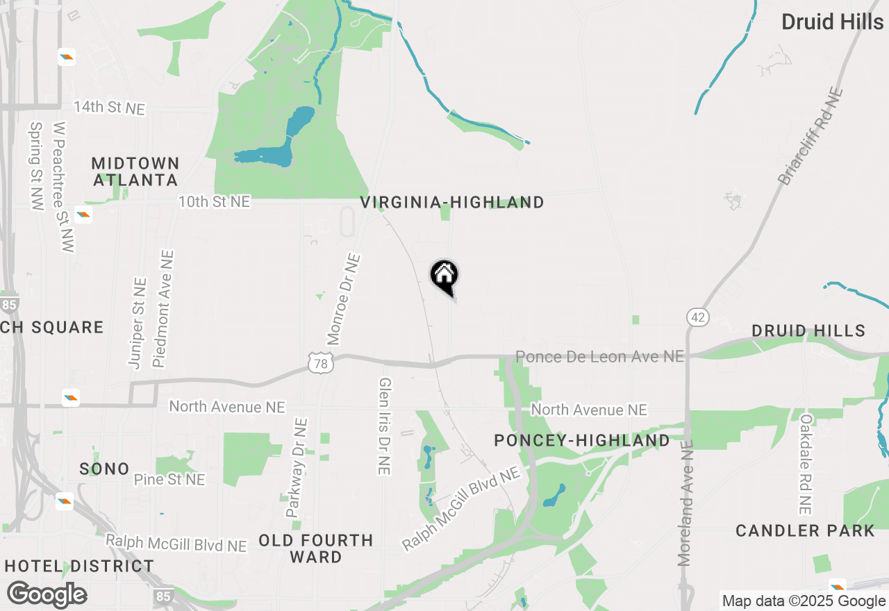 Map of 800 Ponce De Leon Place Ne #1, Atlanta, GA 30306