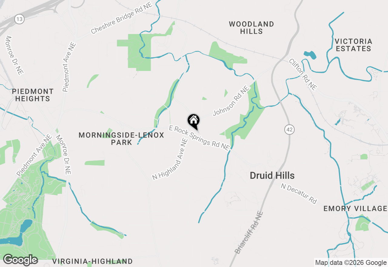 Map of 1156 E Rock Springs Road Ne, Atlanta, GA 30306