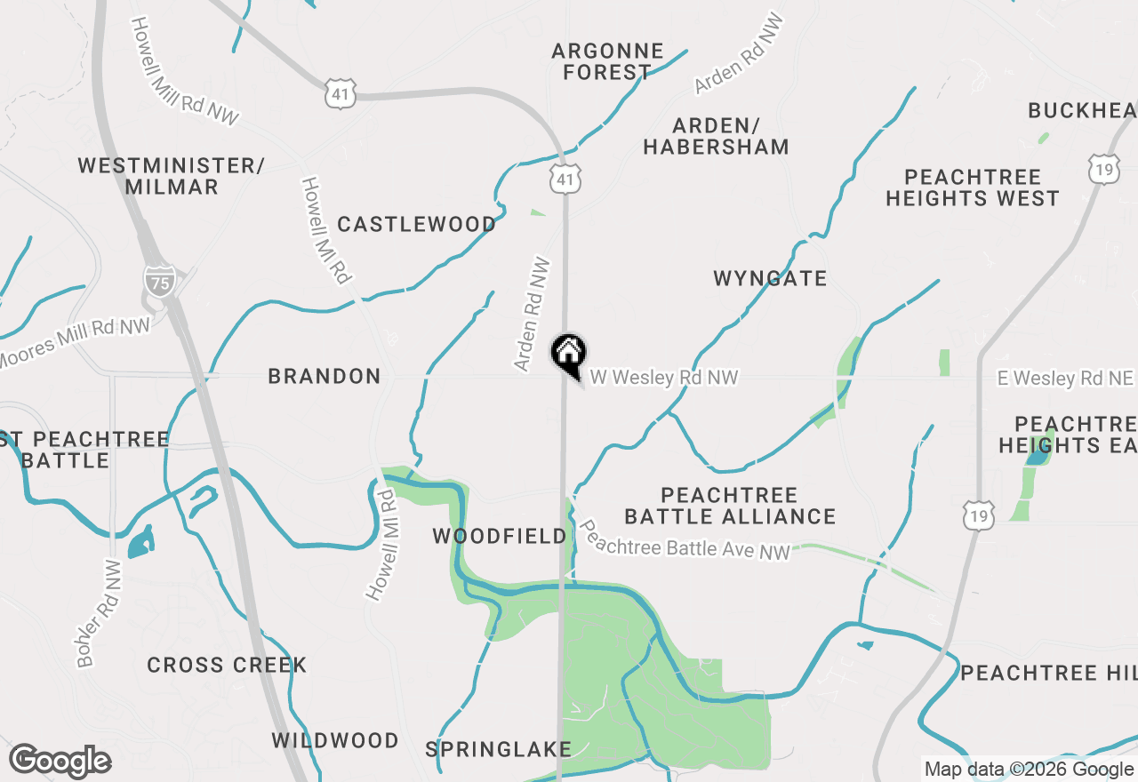 Map of 596 W Wesley Road Nw, Atlanta, GA 30305