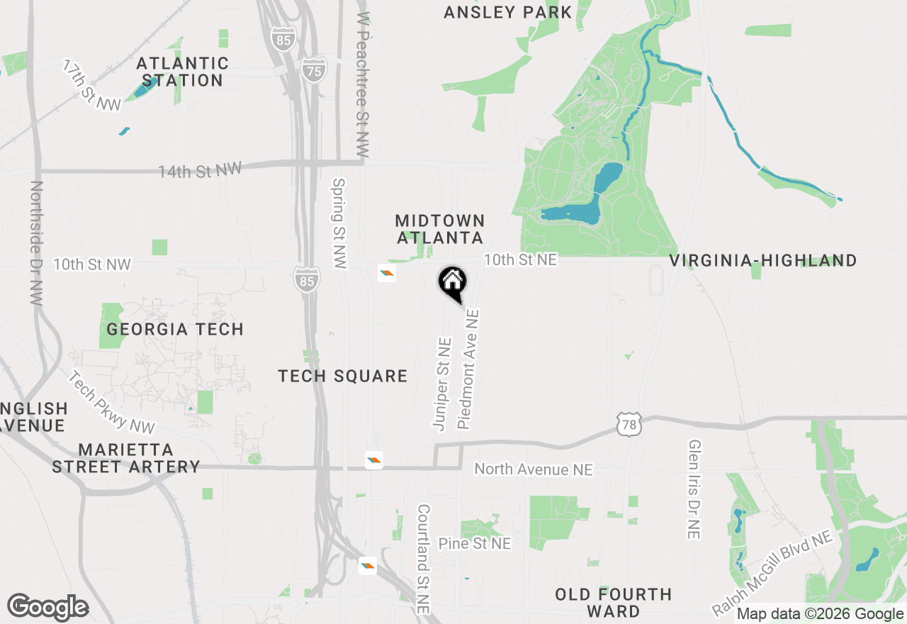 Map of 905 Juniper Street Ne #812, Atlanta, GA 30309