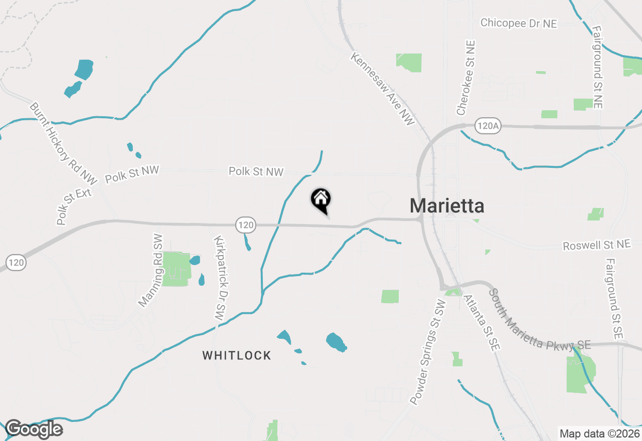 Map of 282 Whitlock Avenue Nw, Marietta, GA 30064
