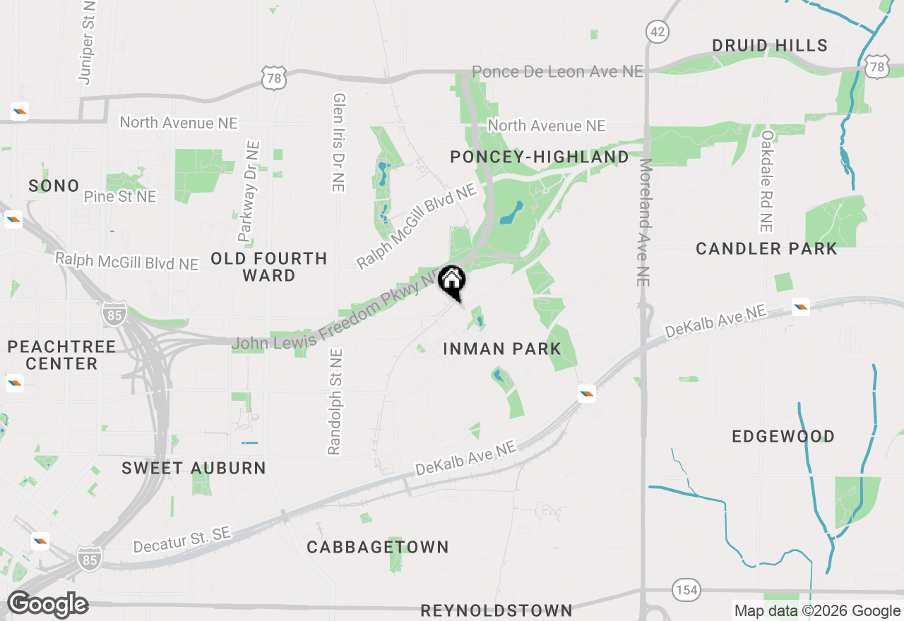 Map of 200 N Highland Avenue Ne #207, Atlanta, GA 30307