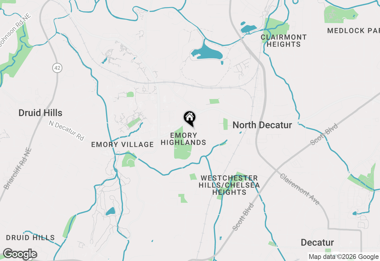 Map of 1890 Ridgewood Drive Ne, Atlanta, GA 30307