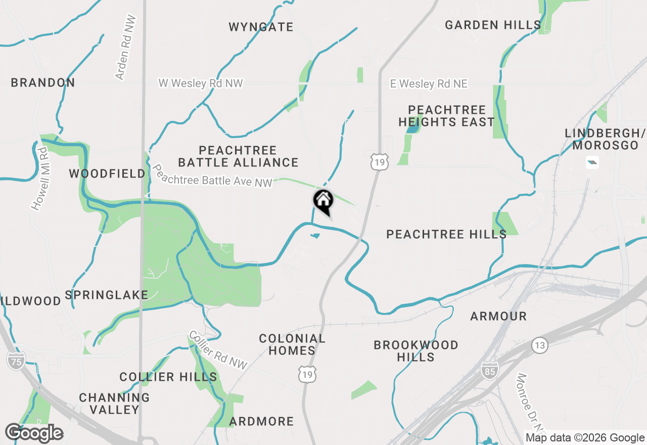 Map of 9 Nacoochee Place Nw, Atlanta, GA 30305