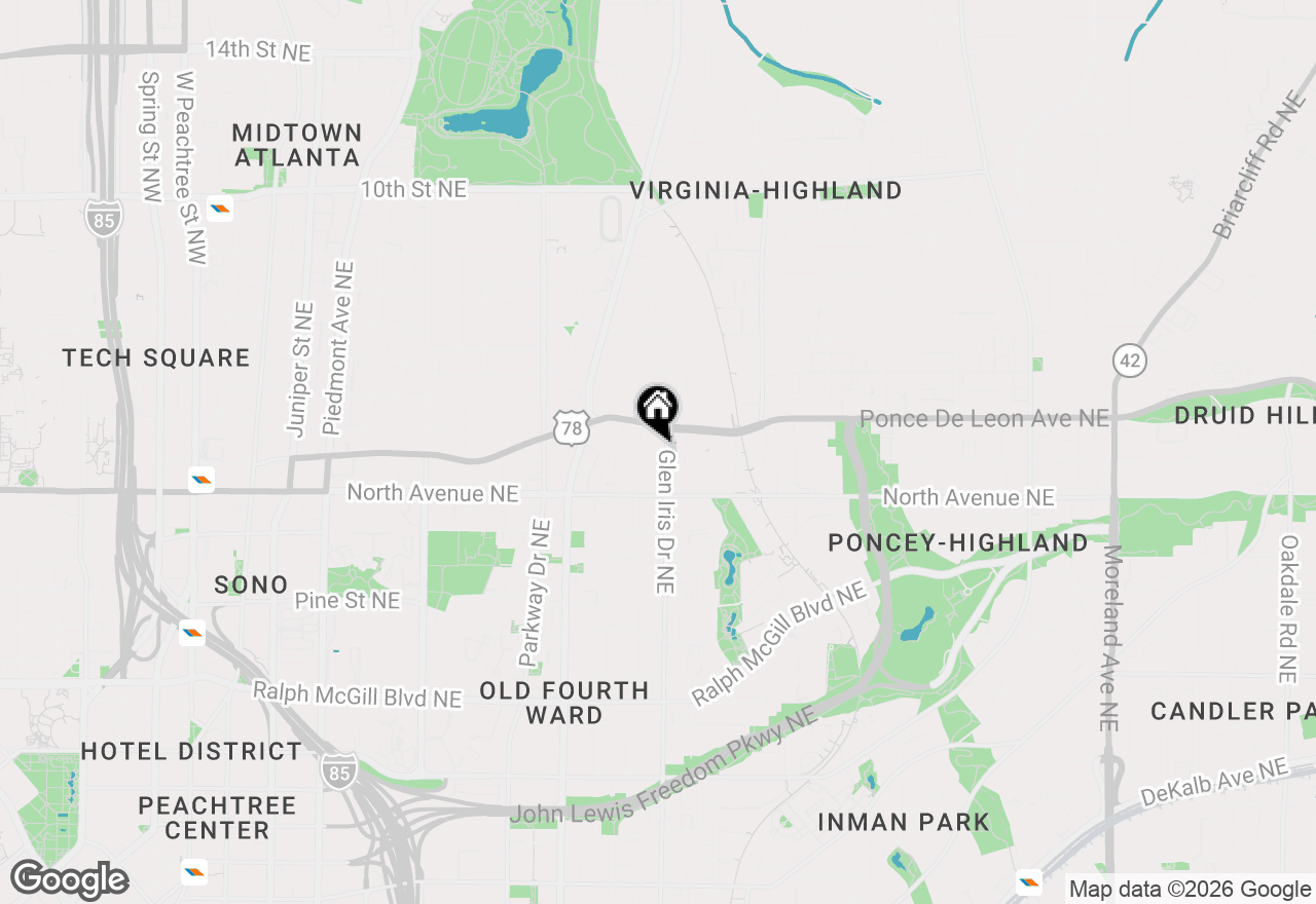 Map of 660 Glen Iris Drive Ne #405, Atlanta, GA 30308