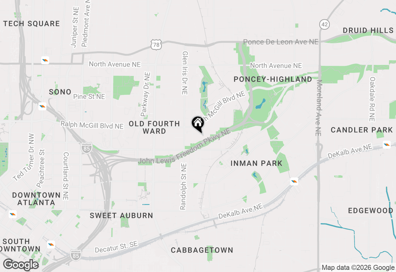 Map of 651 East Avenue Ne #B, Atlanta, GA 30312