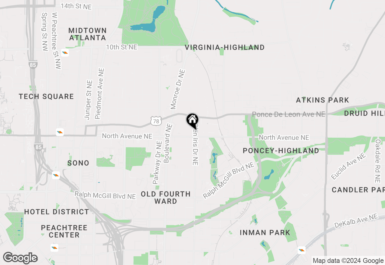 Map of 620 Glen Iris Drive Ne #511, Atlanta, GA 30308