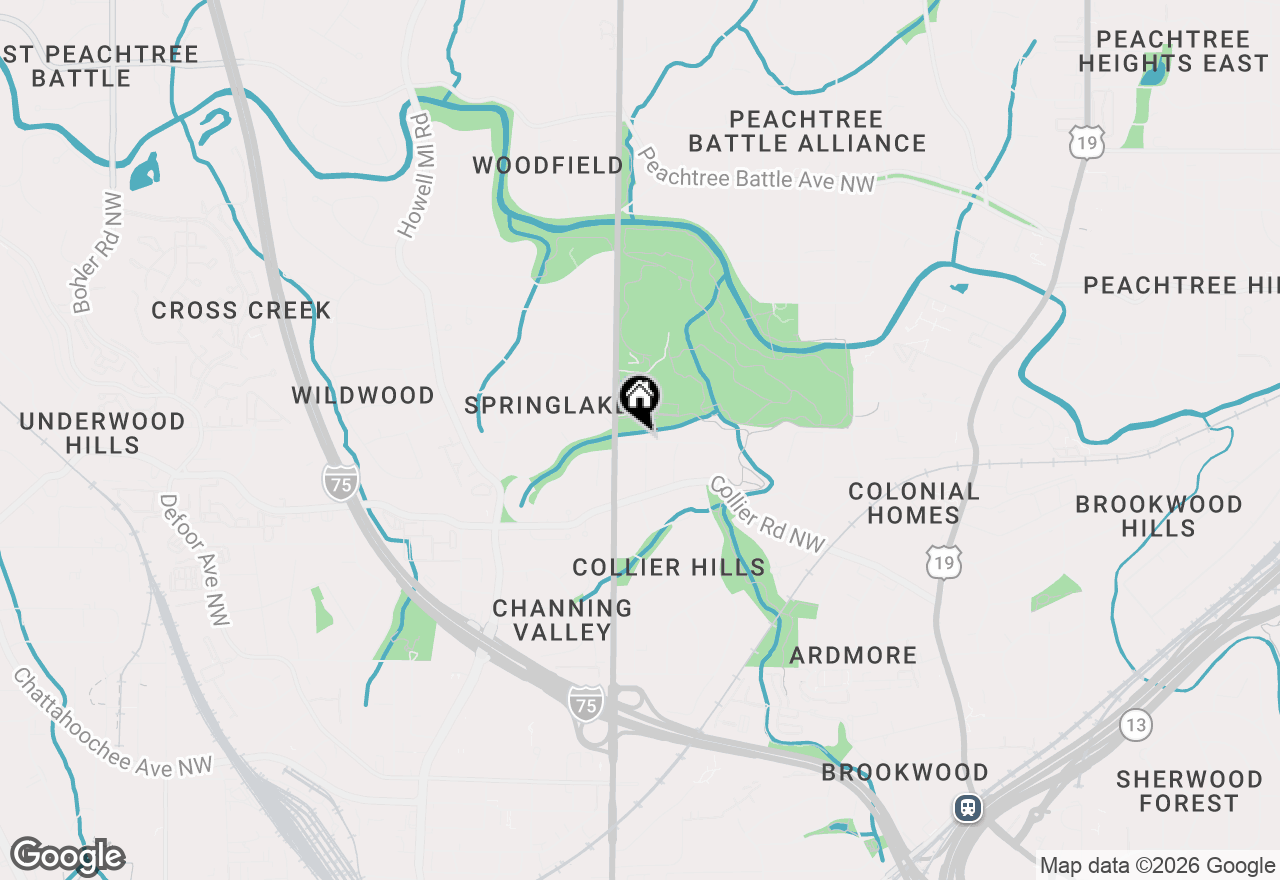 Map of 571 Overbrook Drive Nw, Atlanta, GA 30318