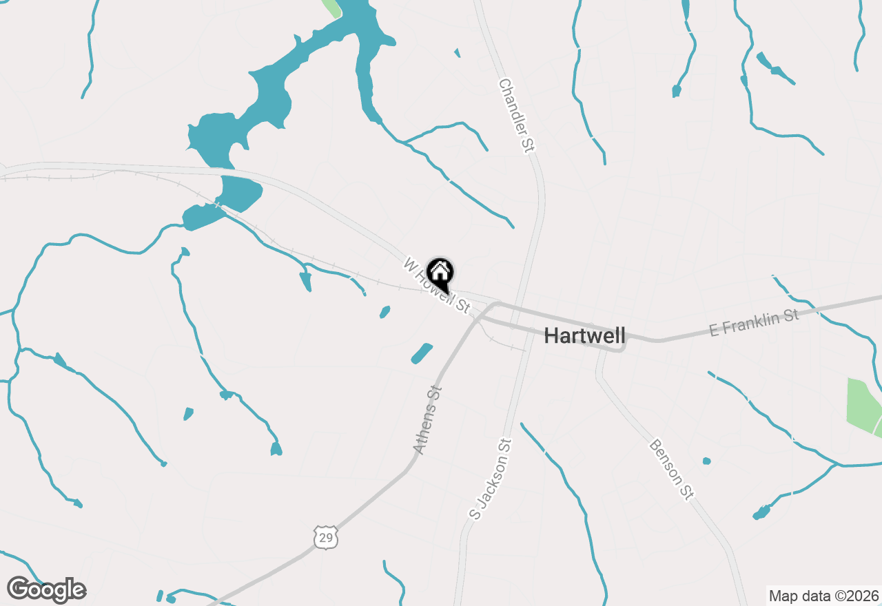 Map of 131 W Howell Street, Hartwell, GA 30643