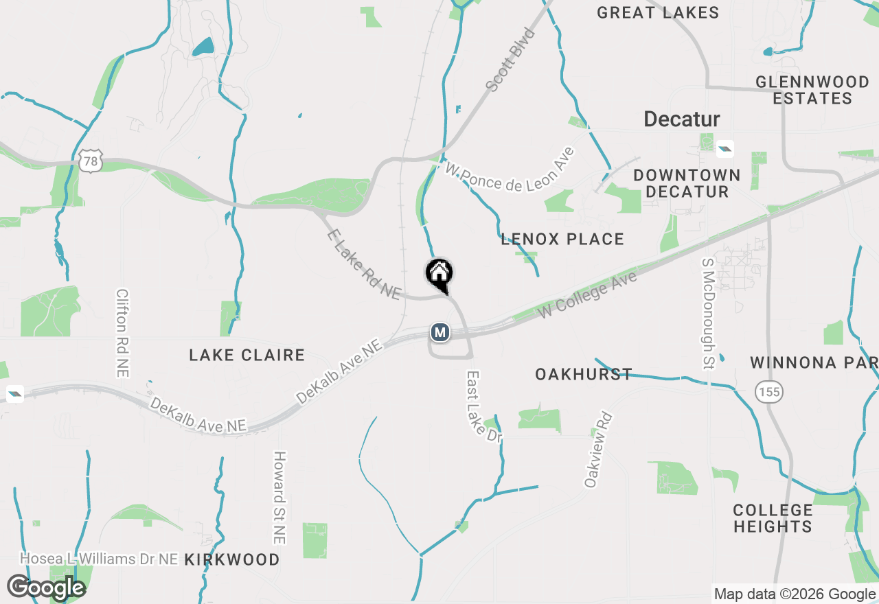 Map of 2265 E Lake Road Ne, Atlanta, GA 30307
