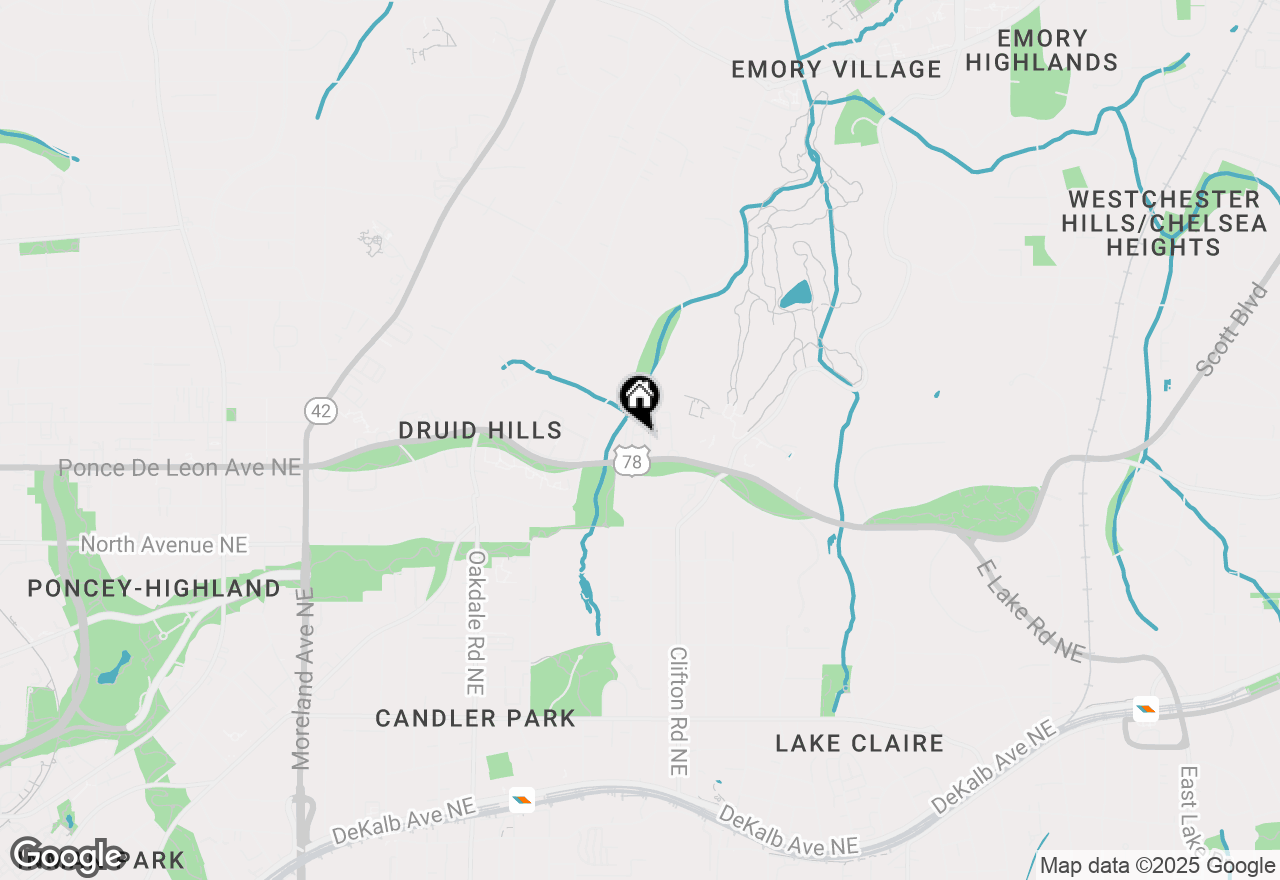 Map of 6 Lullwater Estate Ne, Atlanta, GA 30307