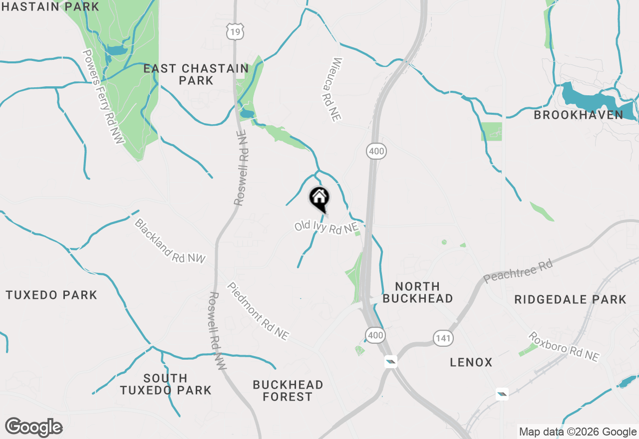 Map of 400 Old Ivy Road Ne, Atlanta, GA 30342