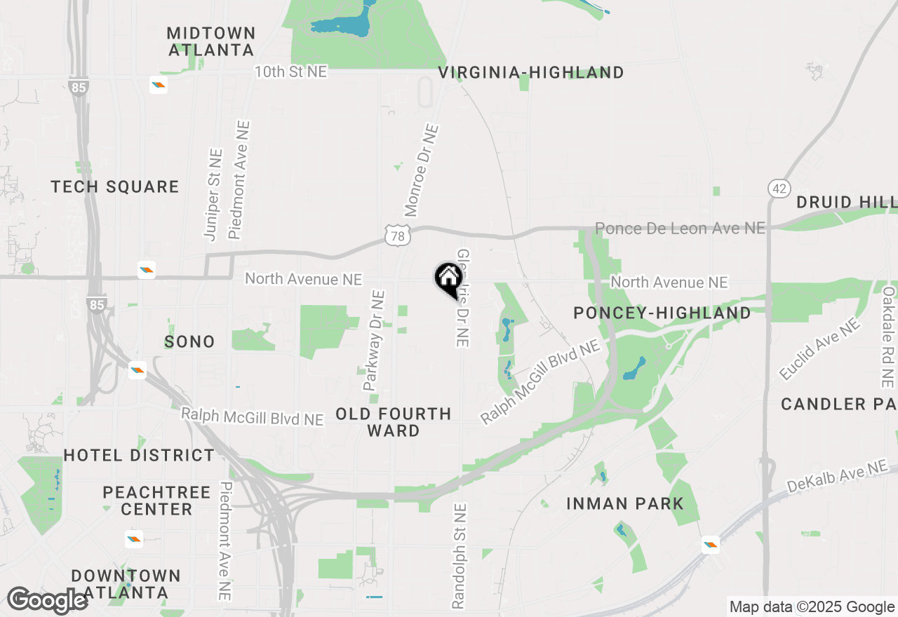Map of 567 Boulevard Place Ne, Atlanta, GA 30308