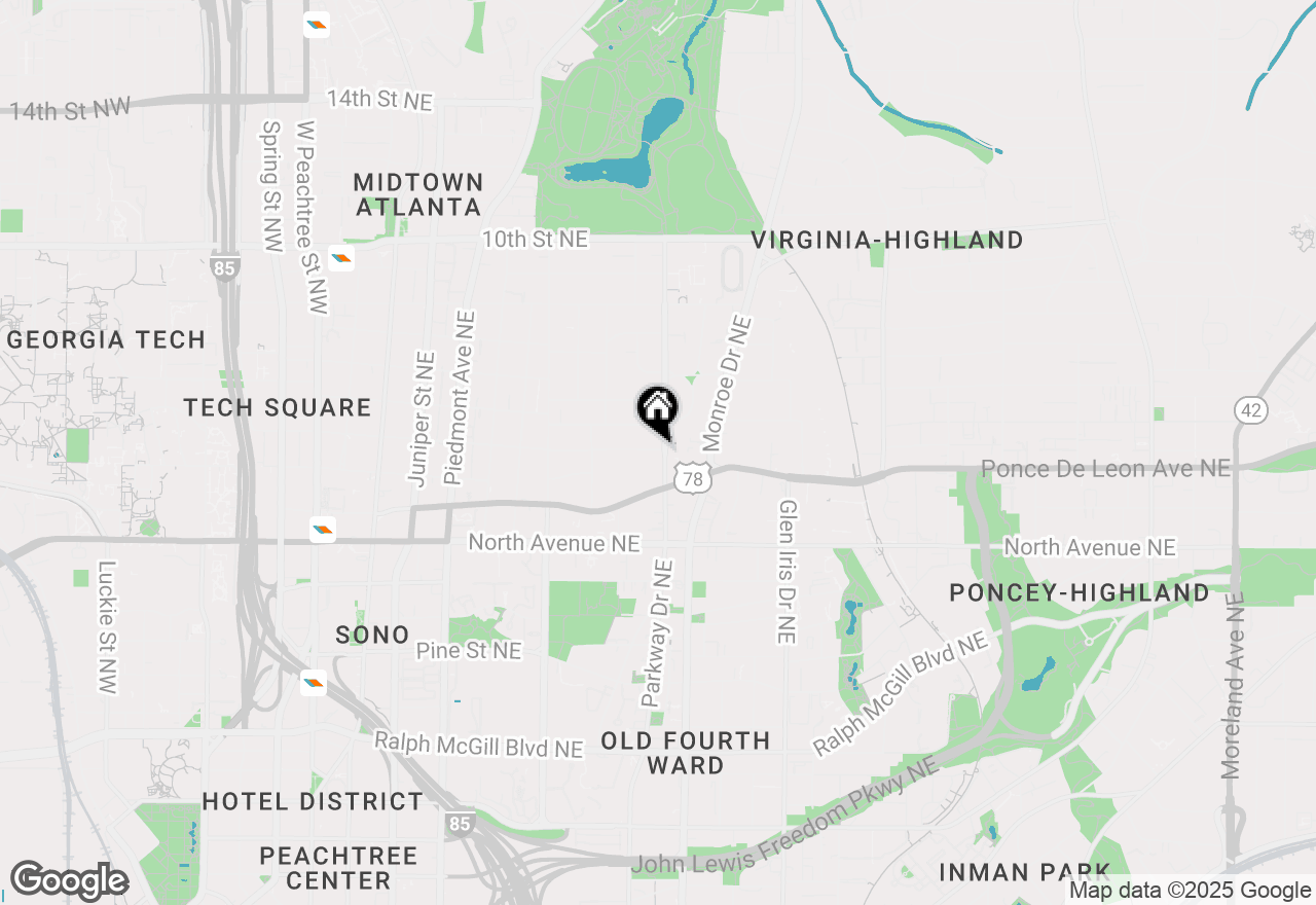 Map of 724 Charles Allen Drive Ne #2, Atlanta, GA 30308