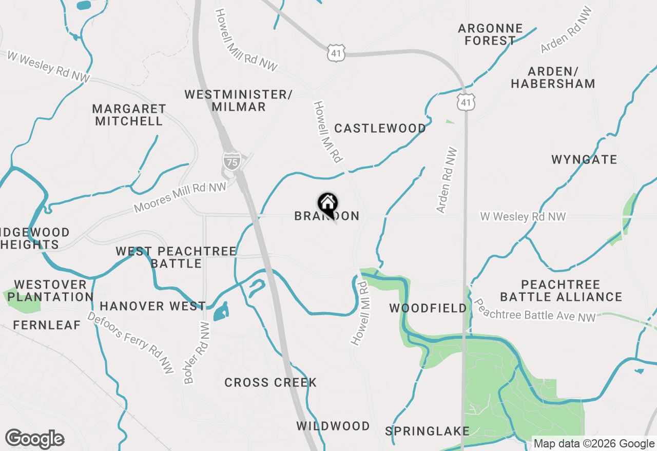 Map of 15 Chatsworth Place, Atlanta, GA 30327