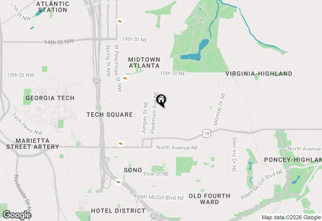 Map of 800 Ne Myrtle Street, Atlanta, GA 30308