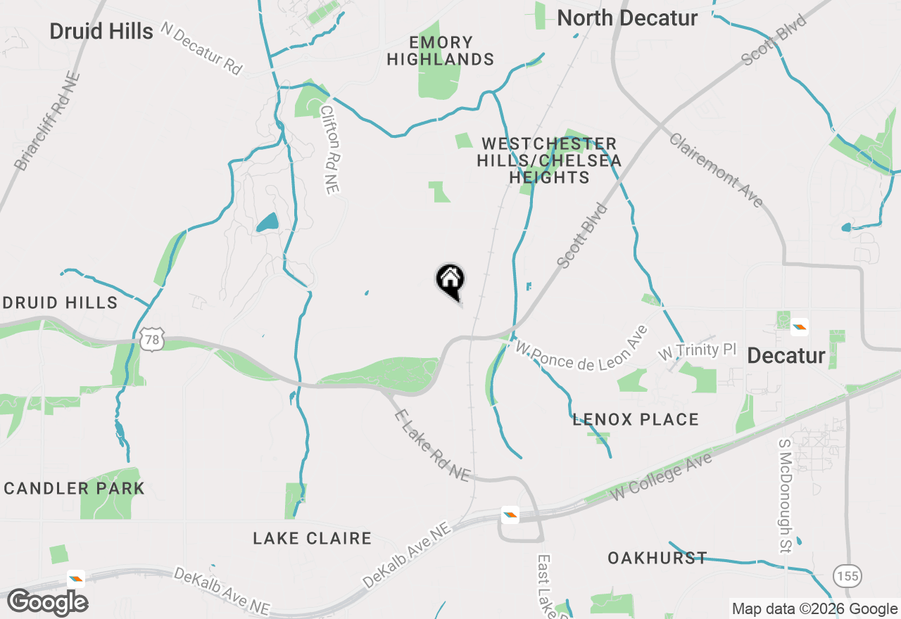 Map of 874 Artwood Road Ne, Atlanta, GA 30307
