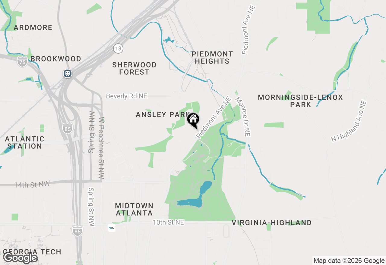 Map of 18 Park Lane Ne, Atlanta, GA 30309