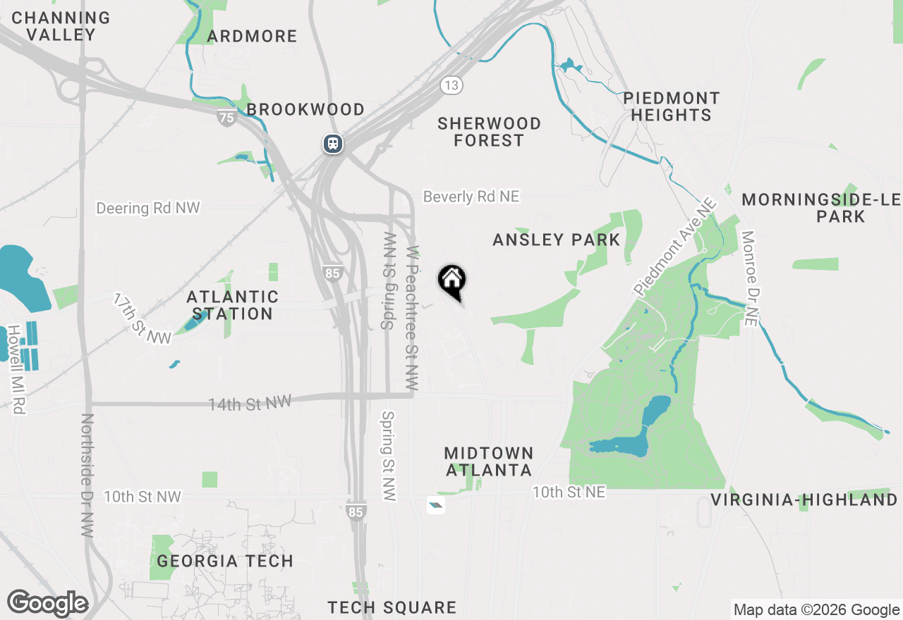 Map of 1327 Peachtree Street Ne #303, Atlanta, GA 30309