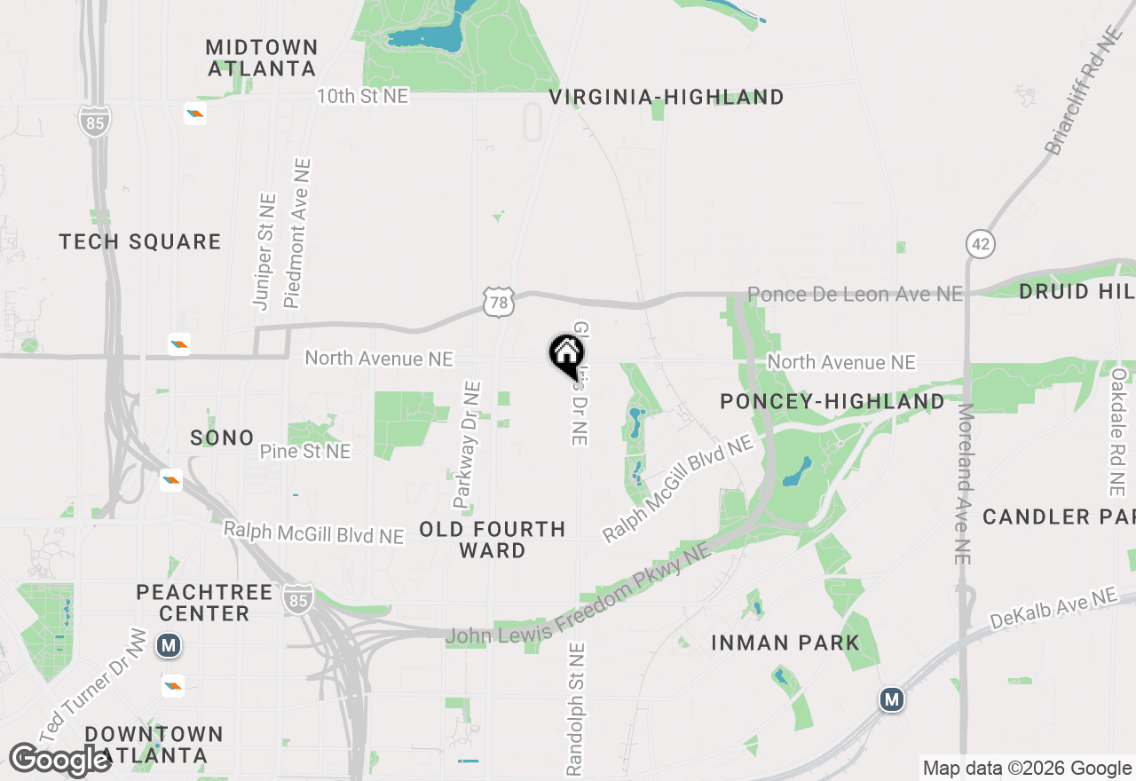 Map of 574 Boulevard Place Ne #12, Atlanta, GA 30308