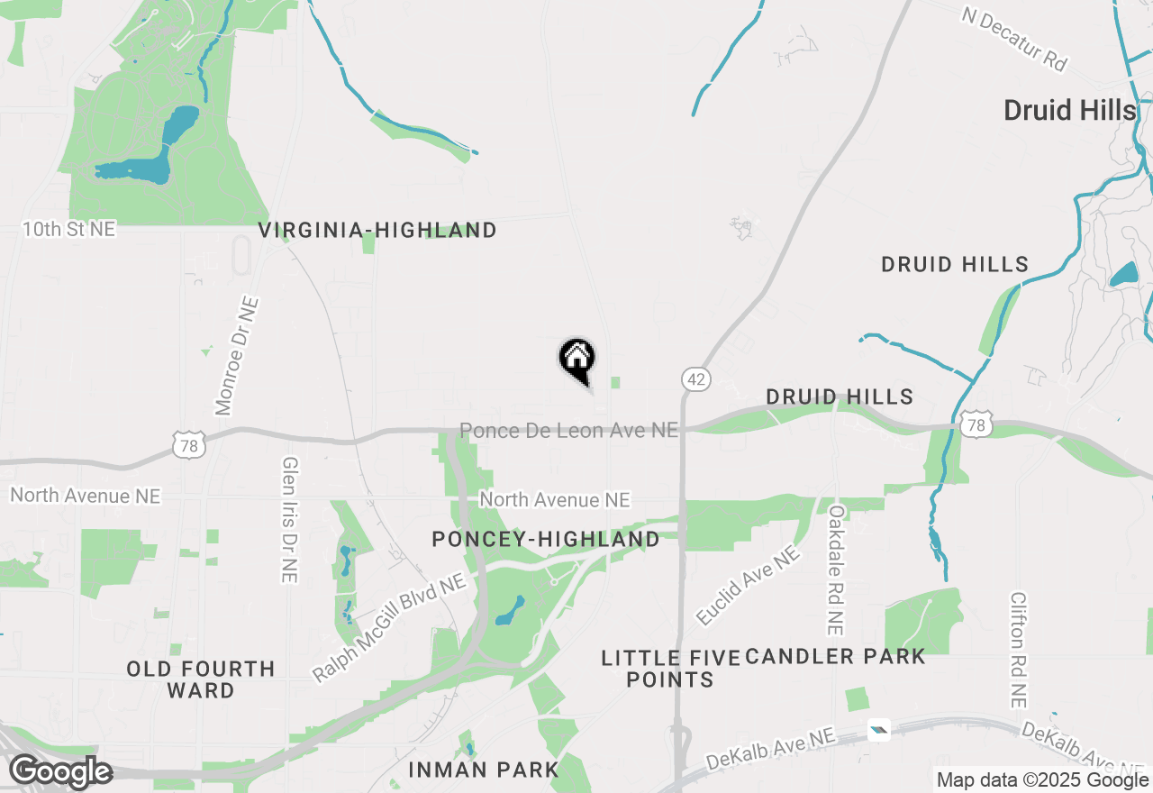 Map of 1025 Saint Charles Avenue Ne #A, Atlanta, GA 30306