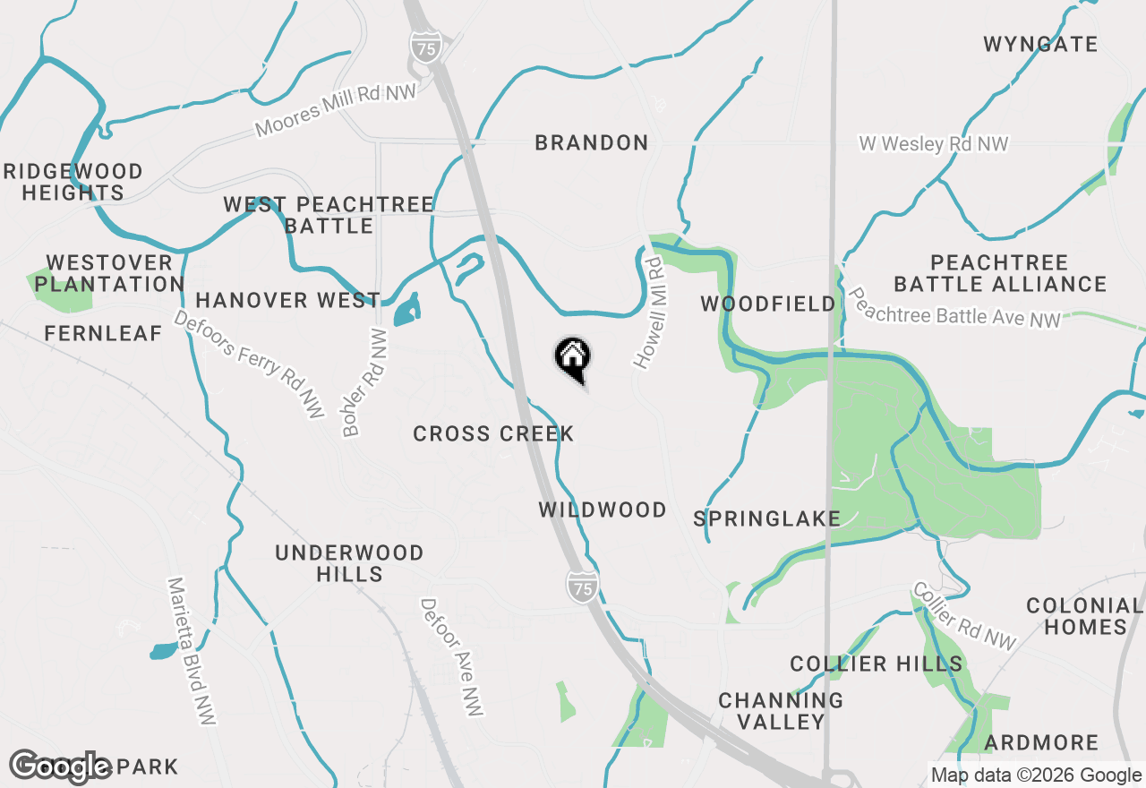 Map of 970 Northcliffe Drive Nw, Atlanta, GA 30318