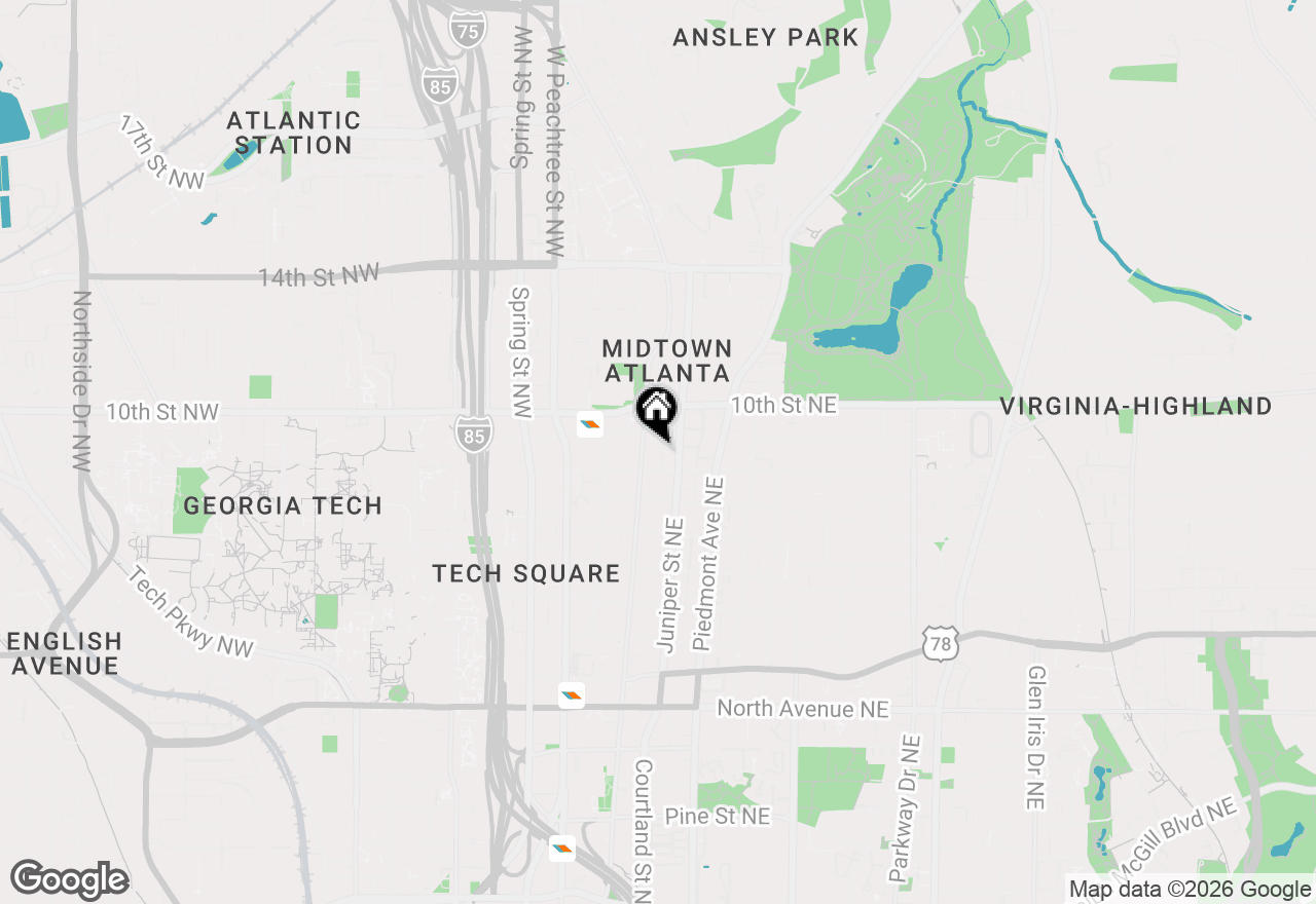 Map of 923 Peachtree Street Ne #827, Atlanta, GA 30309