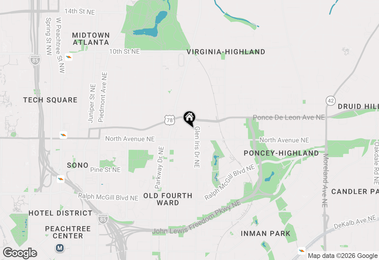 Map of 640 Glen Iris Drive Ne #403, Atlanta, GA 30308