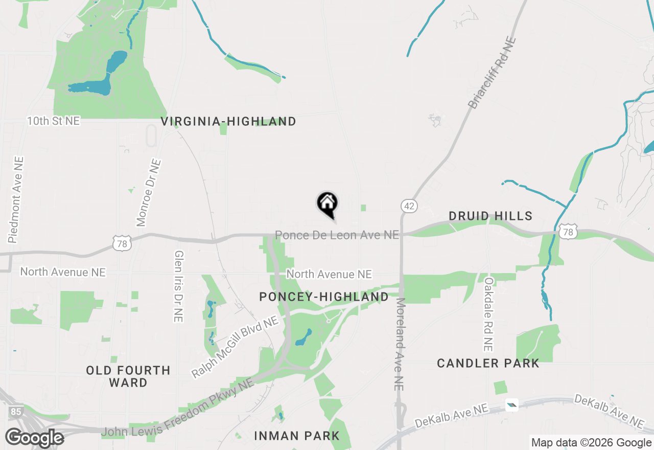 Map of 733 Frederica Street Ne #12, Atlanta, GA 30306